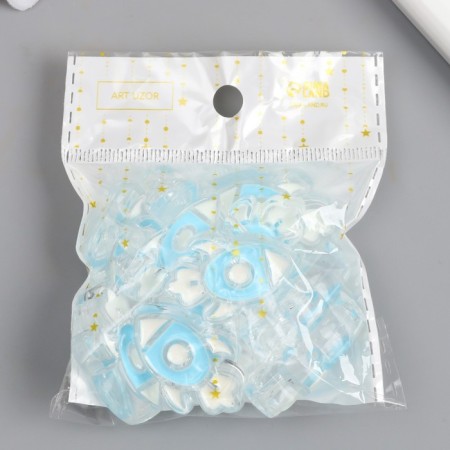 Bead for creativity plastic "Blue rocket" 0.8x2.2x3.2 cm-4