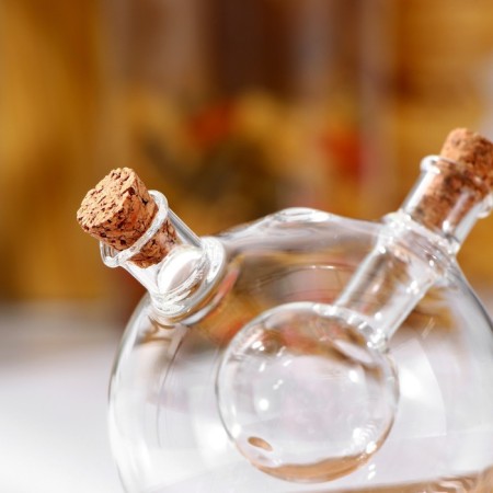 Glass bottle for sauces and oil 2 in 1 "FUG. Sphere ", 180/70 ml, 8 × 8 × 8.5 cm-3