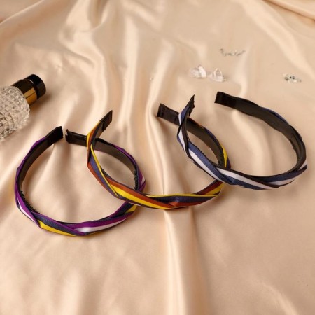 Hair cap "braid" stripes, 2 cm, mix-2