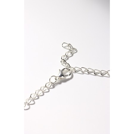 Necklace "ice", 1 row, white color in silver, 35 cm-2