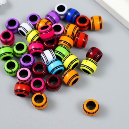Beads for creativity Plastic "Spear with stripes" Color 25 grams 1.1x0.8x0.7 cm-2