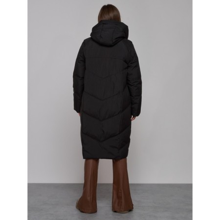 Coat insulated winter female, size 46, black color-3