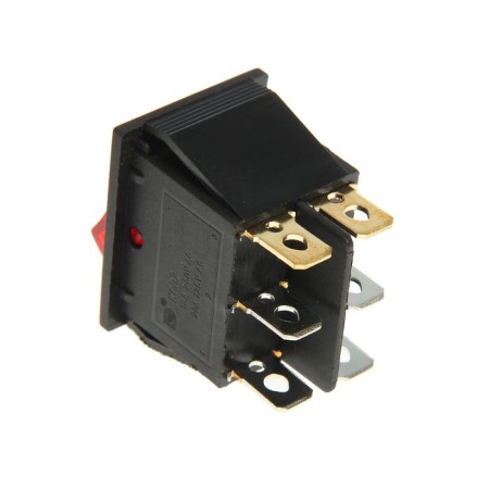 The keyboat REXANT RWB-511, double, 250 V, 15A (6C), On-OFF, red, with backlight.-1