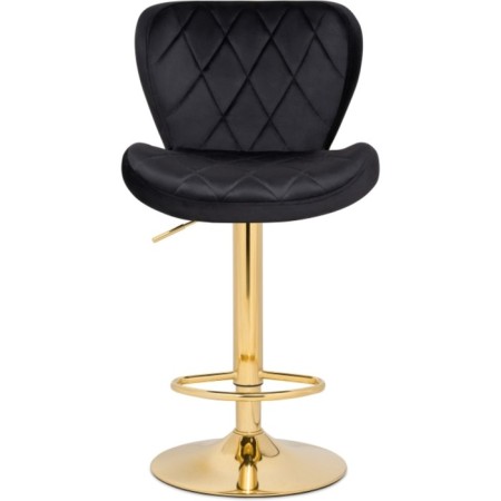 Barrier stool Porch metal/velor, gold/black 47x53x89 cm-1