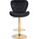 Barrier stool Porch metal/velor, gold/black 47x53x89 cm