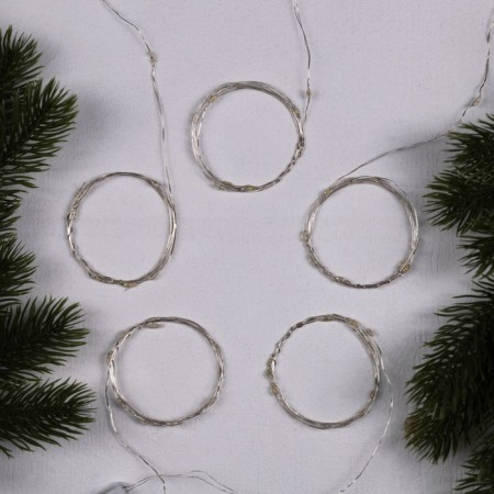 Set of garlands “thread” 1 m dew, IP20, silver thread, 10 LED, warm white glow, 3 modes, AG13x3, 5 pcs.-1