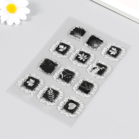 Stamp for creativity Silicon "Contaras of leaves" 16x11 cm-1
