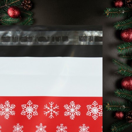 Courier bag with an adhesive valve, "snowflakes", 16 x 22 cm, set 50 pcs-2