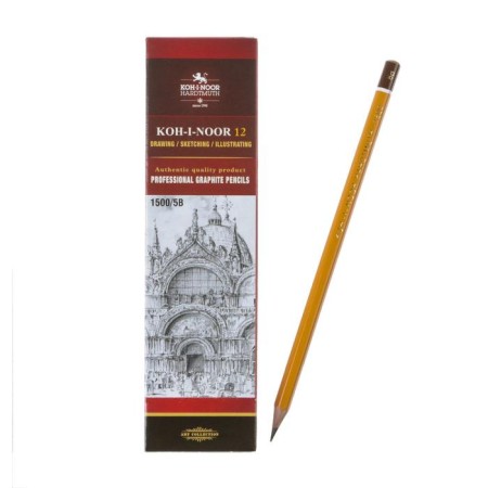Chernographic pencil 2.5 mm, Koh-I-Noor 1500 5B, professional, l = 175 mm