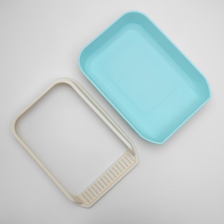 A high side toilet with a scoop and a filter, 50 x 36 x 21 cm, blue-8