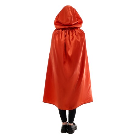 Carnival cloak, satin, terracotta color, length 100 cm-2