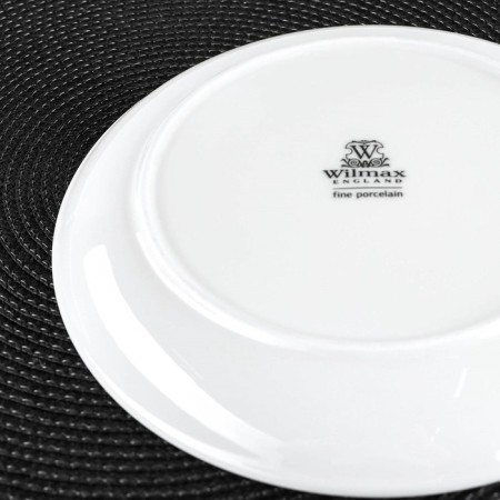 Porcelain plate lunch with a thickened edge Wilmax Olivia Pro, D = 23 cm, white color-2