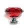 Handle button cappio, red color "diamond", glass, d = 40 mm