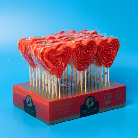 Lollice Caramel on the stick Dendy Candy, "Heart Twist", 30 g