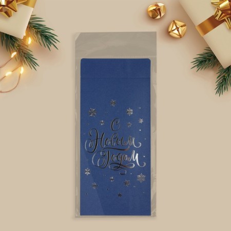 Gift envelope, Happy New Year, embossing, designer paper, 11 x 22 cm, New Year-7