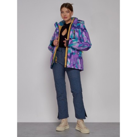 Ski jacket female winter, size 50, purple color-6