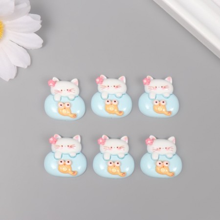 Decor for creativity plastic "Cat in the aquarium" set of 6 pcs 2x2x1 cm-2