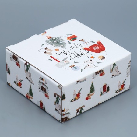 Folding box "Hugge", 15 x 15 x 7 cm, new year-3