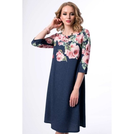 Women's dress, size 46, blue color-1