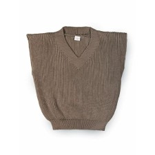 Vest for girl knit, height 122 cm, beige color