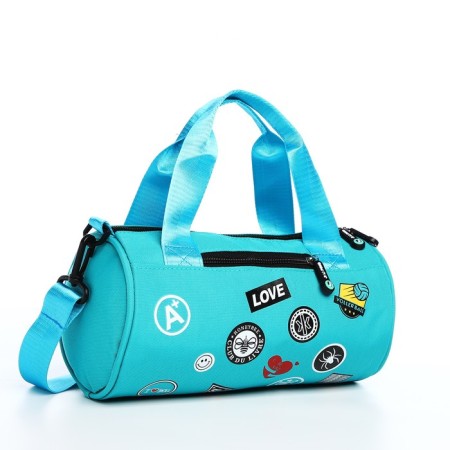 Youth bag with zipper, turquoise color-3