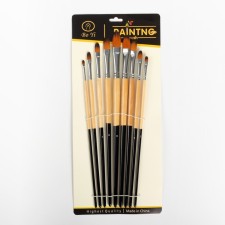 A set of brushes nylon, 9 pieces, rounded, with long handles