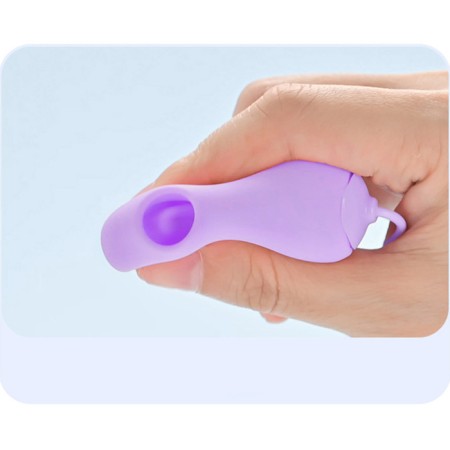 Vibroyaite with a vacuum-wave clitoris stimulant, Power Bank, Soft silicone, purple-9
