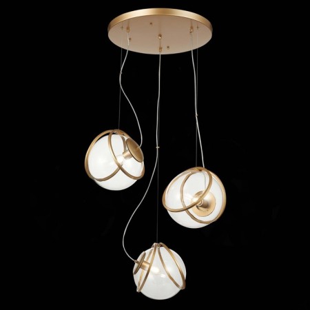 Suspension lamp ST LUCE. SL1181.313.03. Acerra. 3x40 watts, e27, 25x25 cm, brass color-1