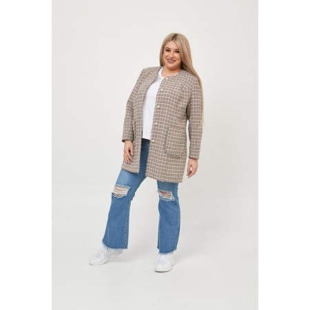 Female jacket, size 58, gray color-2