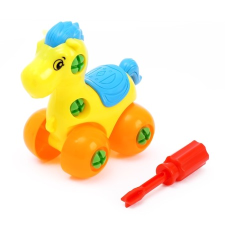 Plastic designer for kids "horse", 15 parts, mix