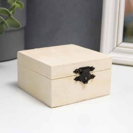 Casket wood for painting square 8x4.5x8 cm