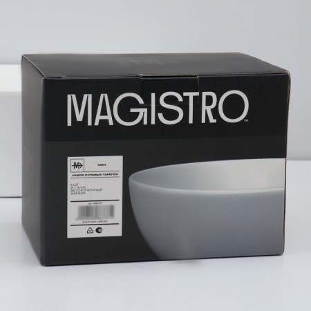 A set of platform plates of deep Magistro Mien, 6 items: 500 ml, d = 14 cm, white color-6