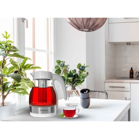 Electric kettle Pioneer KE802G, glass, 2200 watts, 1.7 l, white-6