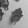 Decor Metal for creativity "Hand of Fatima" silver 6585 1.8x1.1 cm