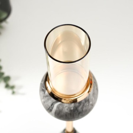 Summary Metal for 1 candle "Gray marble" 25x8x8 cm-3