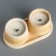 Candles in concrete on the stand "Loft", soy wax, wooden wick, white-gorgeous