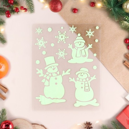 Stickers on the windows "New Year" snowmen, 28 x 19 cm