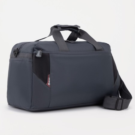 Sports bag with lightning, 2 outer pockets, gray color