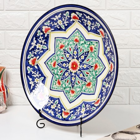 Largan Rishtan ceramics "Patterns", 42 cm, Blue Mix-2