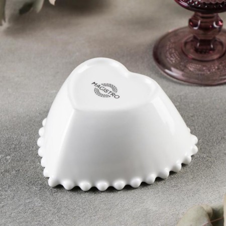 Porcelain magistro “heart”, 260 ml, d = 11.5, white color-2
