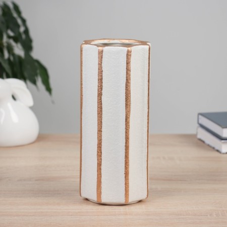 VAZA Ceramics Table "Michel" 23.5x10 cm, white-golden