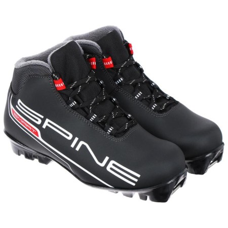 Skine Smart 457, SNS ski boots, artificial leather, black color, white logo, size 31-1