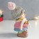 Souvenir Polystone "Girl in a gray hat with a sleeping deer in her hands" 8.5x9x16.5 cm