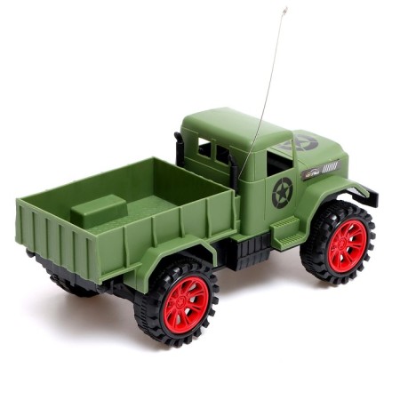 Radio -controlled “military” truck, works on batteries, green color-2