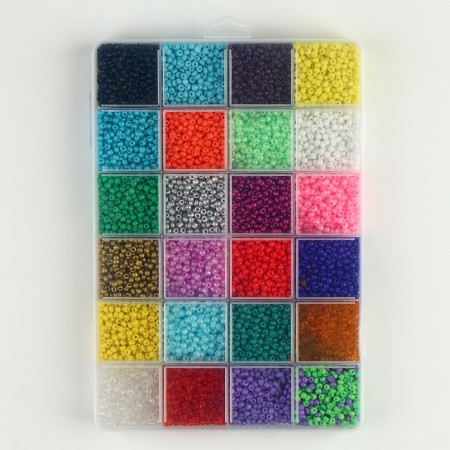 Set for creating jewelry, set 24 colors, 1 pc. - 2 mm, fishing line, scissors, accessories-2