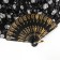 Fan plastic, textile "Solder of flowers" with gold mix 23 cm