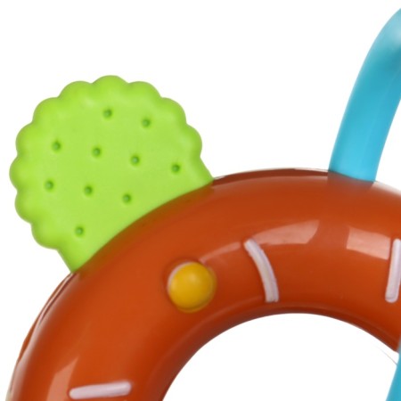 The rattle "Sweets: Donut", with elastic elements, color mix, crush me-11