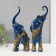 Souvenir Polystone "Blue elephants with orange rhinestones" set 28.5x21x8.3 cm