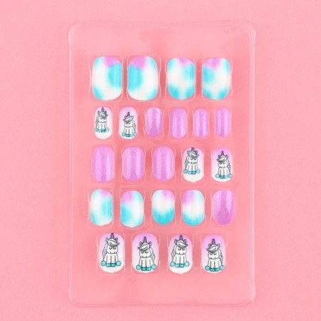 Children's false nails "Unicorn", 24 pcs-3