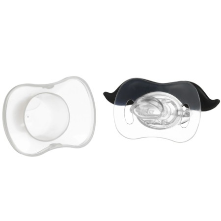 Silicone orthodontic dummy "mustache", from 0 months, with a cap, shape mix-9